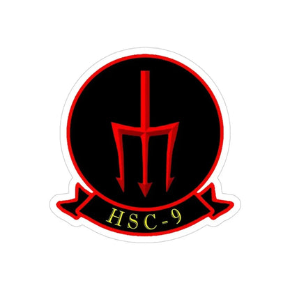 HSC 9 Helicopter Sea Combat Squadron 9 ‘Tridents’ (U.S. Navy) Transparent STICKER Die-Cut Vinyl Decal 4 Inch Transparent - The Sticker Space