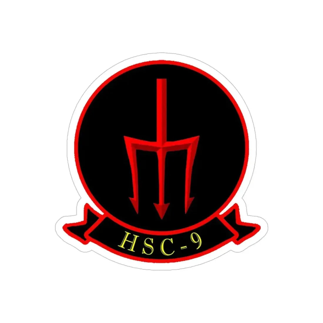 HSC 9 Helicopter Sea Combat Squadron 9 ‘Tridents’ (U.S. Navy) Transparent STICKER Die-Cut Vinyl Decal 5 Inch Transparent - The Sticker Space