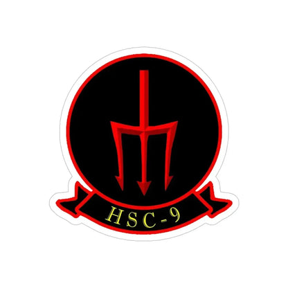 HSC 9 Helicopter Sea Combat Squadron 9 ‘Tridents’ (U.S. Navy) Transparent STICKER Die-Cut Vinyl Decal 5 Inch Transparent - The Sticker Space