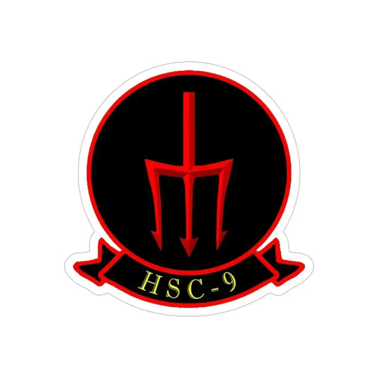 HSC 9 Helicopter Sea Combat Squadron 9 ‘Tridents’ (U.S. Navy) Transparent STICKER Die-Cut Vinyl Decal 6 Inch Transparent - The Sticker Space