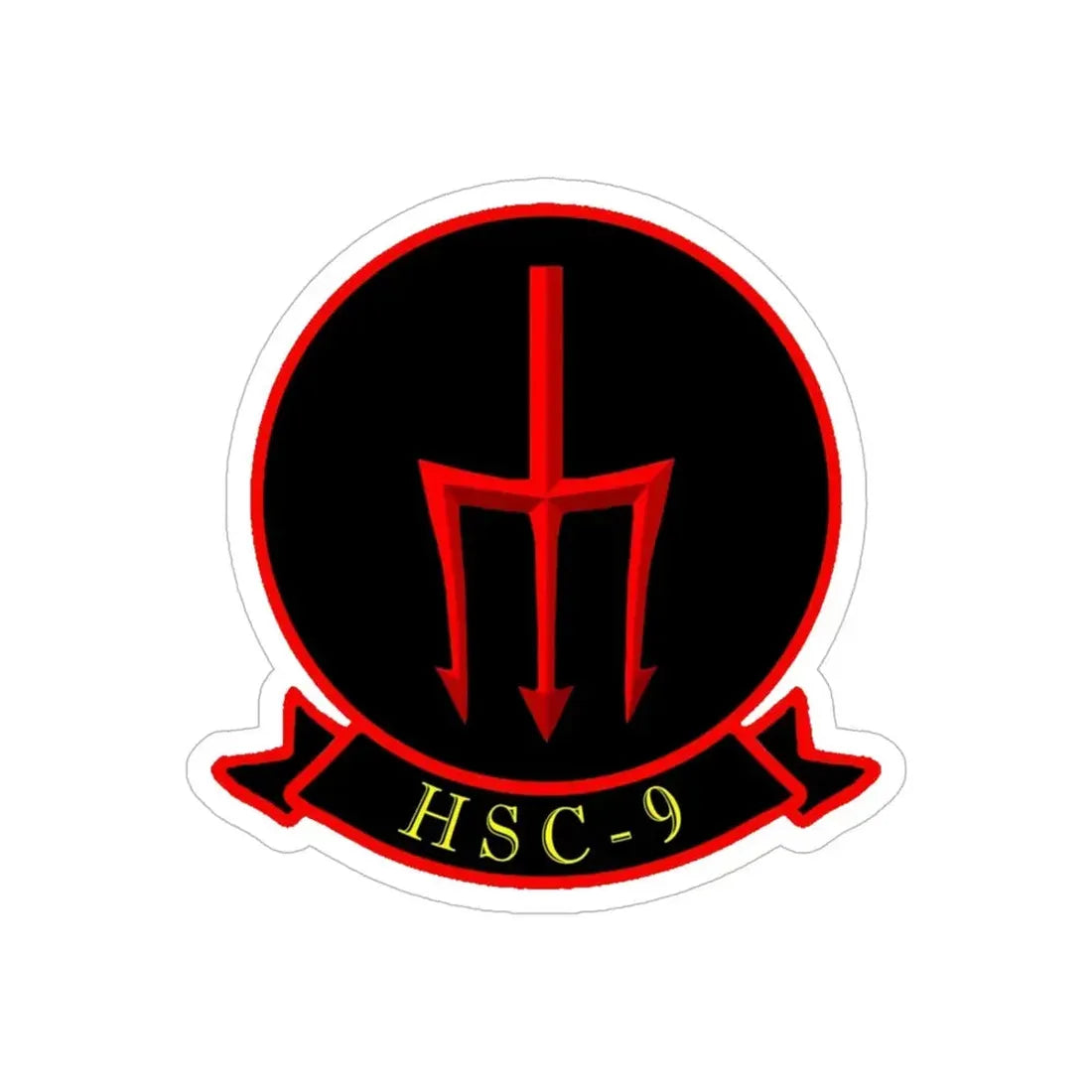 HSC 9 Helicopter Sea Combat Squadron 9 ‘Tridents’ (U.S. Navy) Transparent STICKER Die-Cut Vinyl Decal 6 Inch Transparent - The Sticker Space