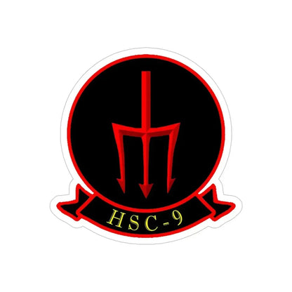 HSC 9 Helicopter Sea Combat Squadron 9 ‘Tridents’ (U.S. Navy) Transparent STICKER Die-Cut Vinyl Decal 6 Inch Transparent - The Sticker Space
