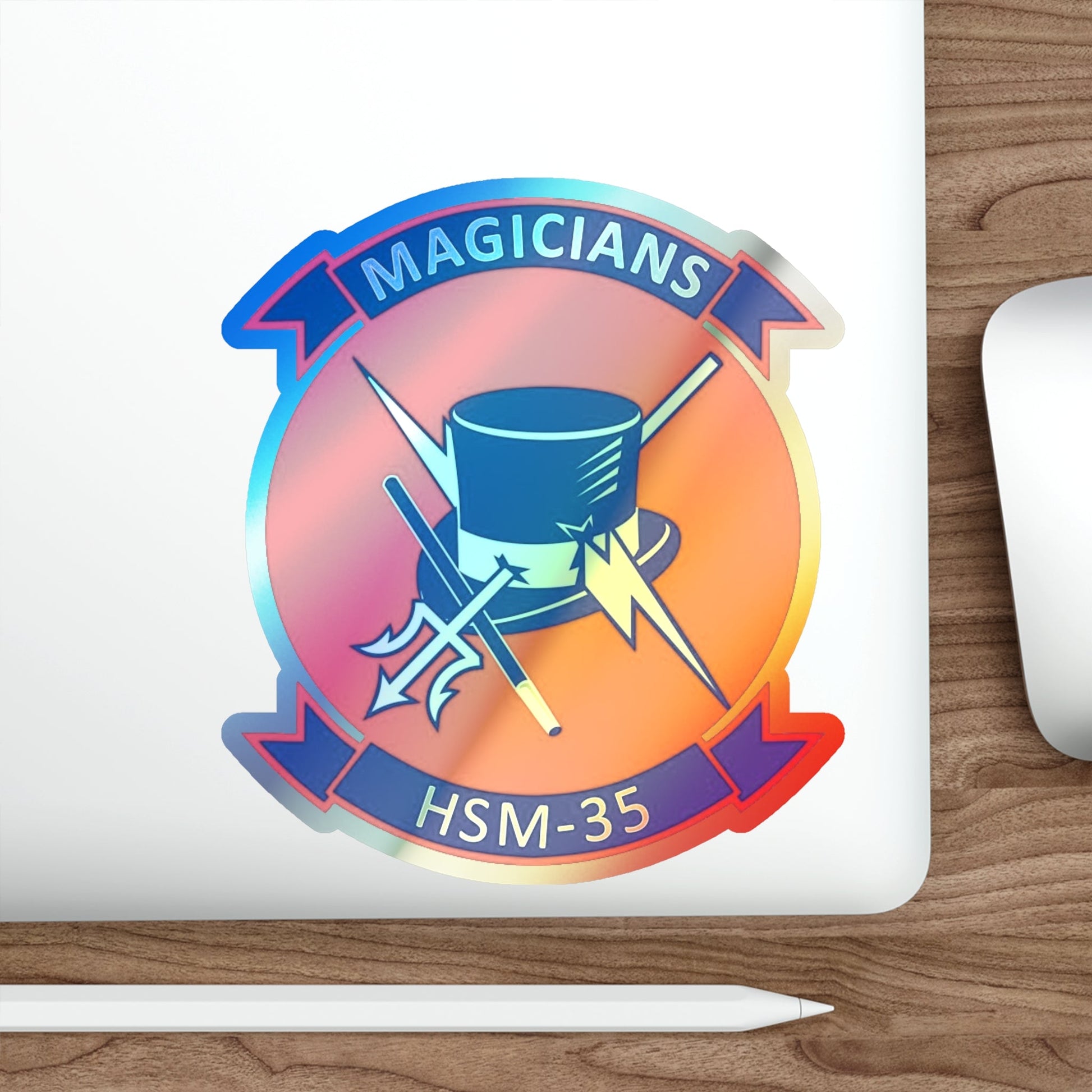 HSM 35 Helicopter Maritime Strike Squadron 35 (U.S. Navy) Holographic STICKER Die-Cut Vinyl Decal-The Sticker Space