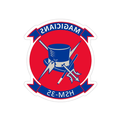 HSM 35 Helicopter Maritime Strike Squadron 35 (U.S. Navy) REVERSE PRINT Transparent STICKER-5" × 5"-The Sticker Space