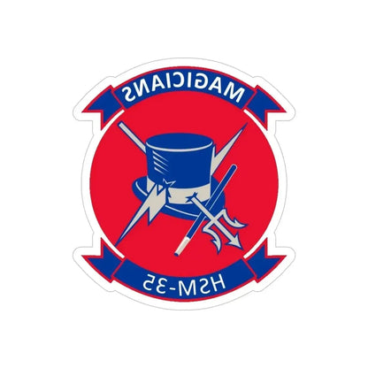 HSM 35 Helicopter Maritime Strike Squadron 35 (U.S. Navy) REVERSE PRINT Transparent Die-Cut STICKER 5 Inch Die-Cut Transparent - The Sticker Space