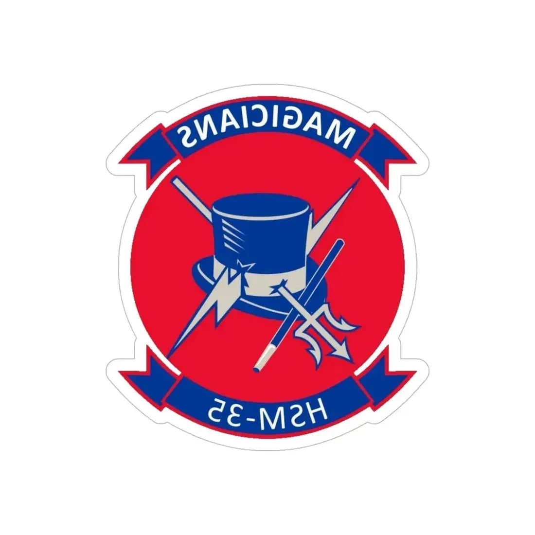 HSM 35 Helicopter Maritime Strike Squadron 35 (U.S. Navy) REVERSE PRINT Transparent Die-Cut STICKER 6 Inch Die-Cut Transparent - The Sticker Space