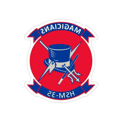 HSM 35 Helicopter Maritime Strike Squadron 35 (U.S. Navy) REVERSE PRINT Transparent Die-Cut STICKER 6 Inch Die-Cut Transparent - The Sticker Space