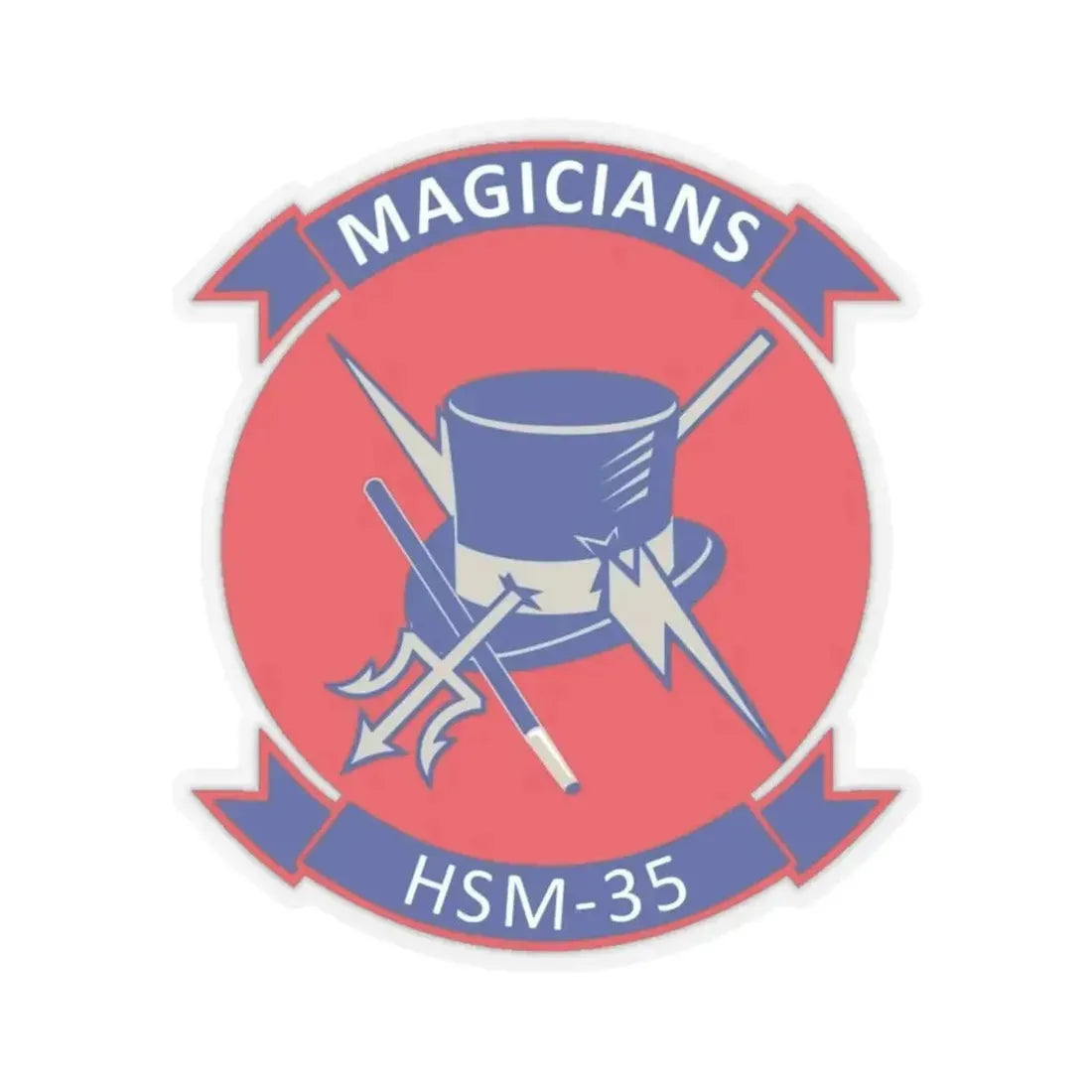 HSM 35 Helicopter Maritime Strike Squadron 35 (U.S. Navy) STICKER Vinyl Kiss-Cut Decal 6 Inch Transparent - The Sticker Space