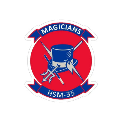 HSM 35 Helicopter Maritime Strike Squadron 35 (U.S. Navy) Transparent STICKER Die-Cut Vinyl Decal 4 Inch Transparent - The Sticker Space
