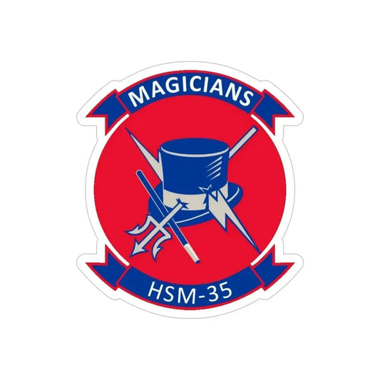 HSM 35 Helicopter Maritime Strike Squadron 35 (U.S. Navy) Transparent STICKER Die-Cut Vinyl Decal 6 Inch Transparent - The Sticker Space
