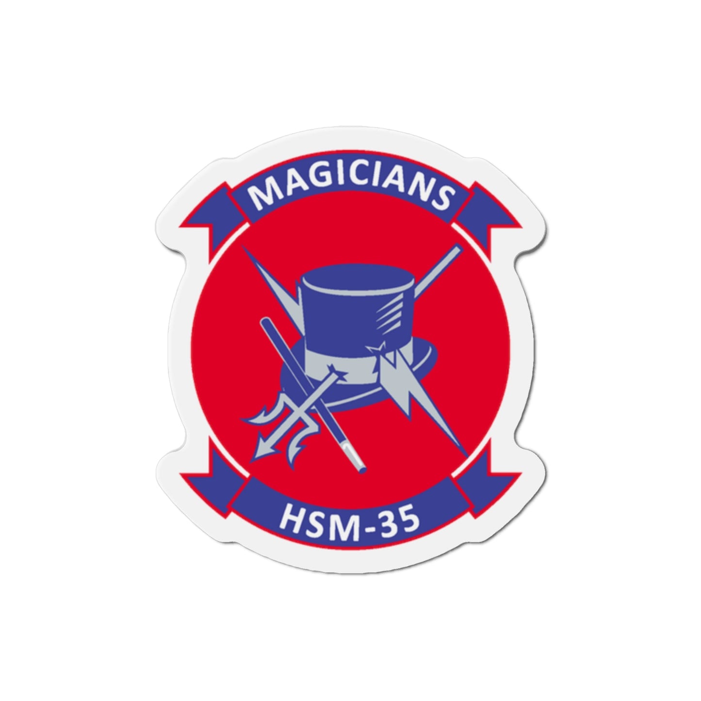 HSM 35 Magicians (U.S. Navy) Die-Cut Magnet-2" x 2"-The Sticker Space