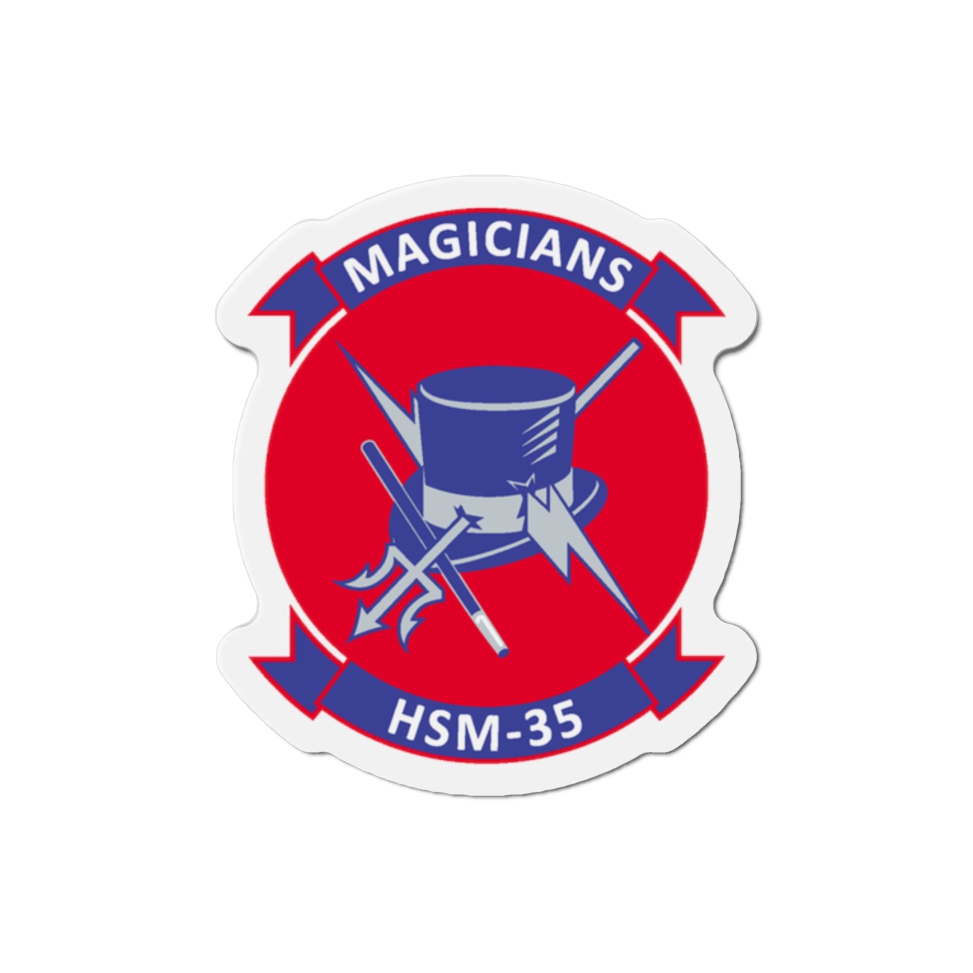 HSM 35 Magicians (U.S. Navy) Die-Cut Magnet-2" x 2"-The Sticker Space