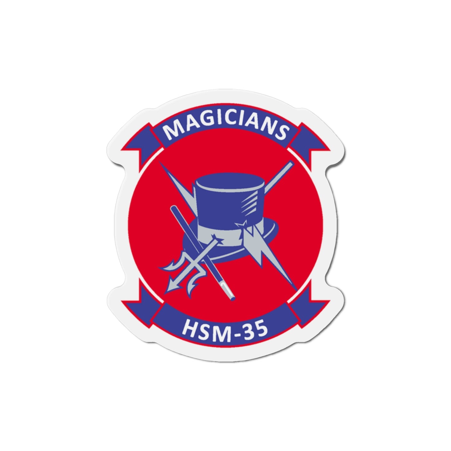 HSM 35 Magicians (U.S. Navy) Die-Cut Magnet-3" x 3"-The Sticker Space