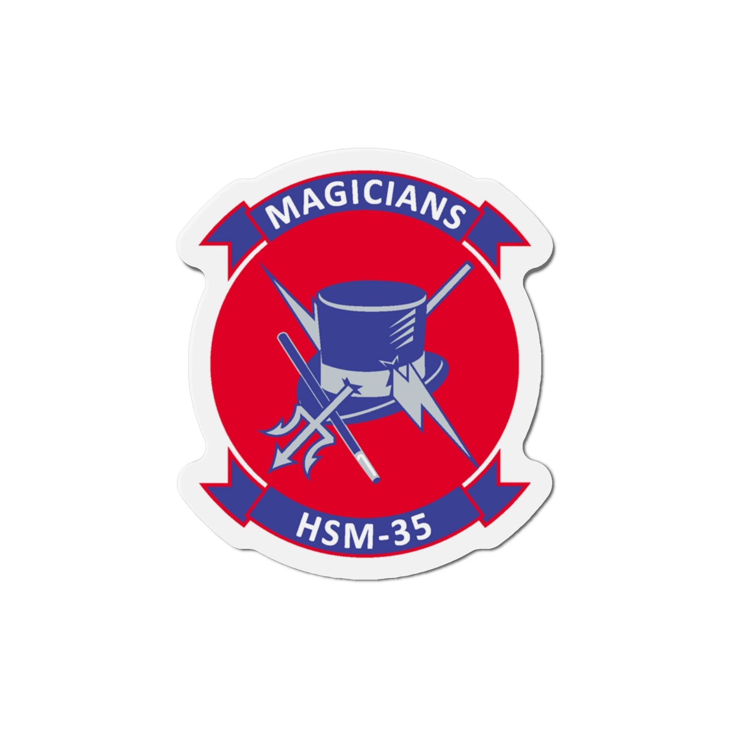 HSM 35 Magicians (U.S. Navy) Die-Cut Magnet-4" x 4"-The Sticker Space