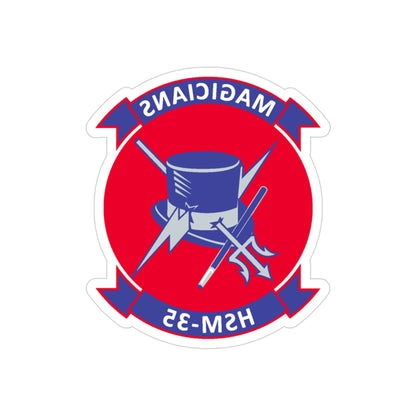 HSM 35 Magicians (U.S. Navy) REVERSE PRINT Transparent STICKER-3" × 3"-The Sticker Space