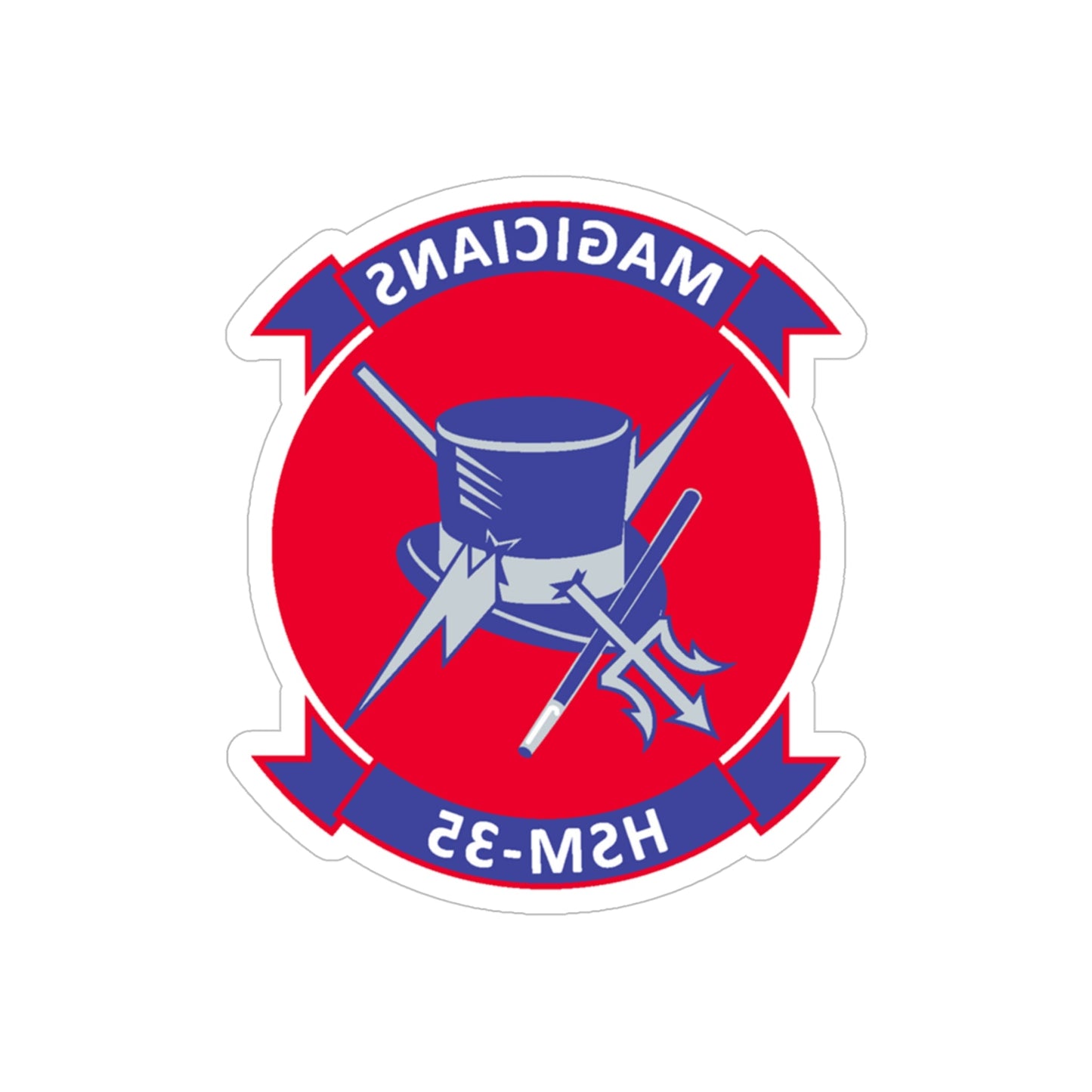 HSM 35 Magicians (U.S. Navy) REVERSE PRINT Transparent STICKER-6 Inch-The Sticker Space