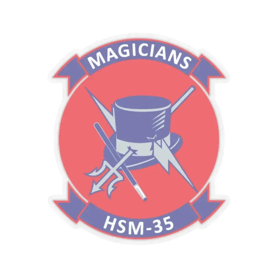 HSM 35 Magicians (U.S. Navy) STICKER Vinyl Kiss-Cut Decal 2 Inch Transparent - The Sticker Space