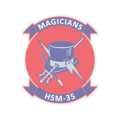 HSM 35 Magicians (U.S. Navy) STICKER Vinyl Kiss-Cut Decal 2 Inch Transparent - The Sticker Space