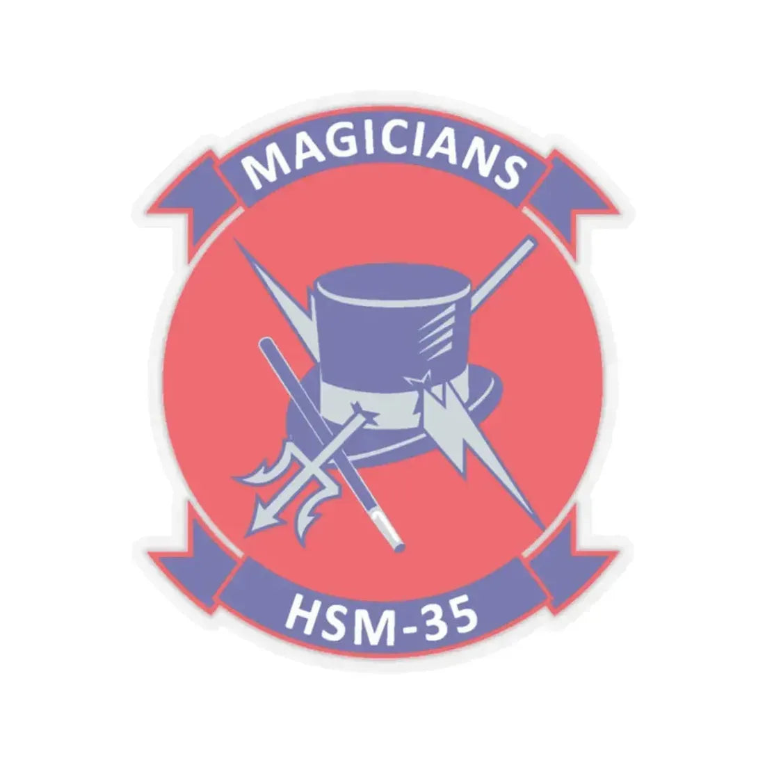 HSM 35 Magicians (U.S. Navy) STICKER Vinyl Kiss-Cut Decal 3 Inch Transparent - The Sticker Space