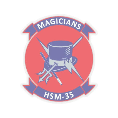 HSM 35 Magicians (U.S. Navy) STICKER Vinyl Kiss-Cut Decal 4 Inch Transparent - The Sticker Space