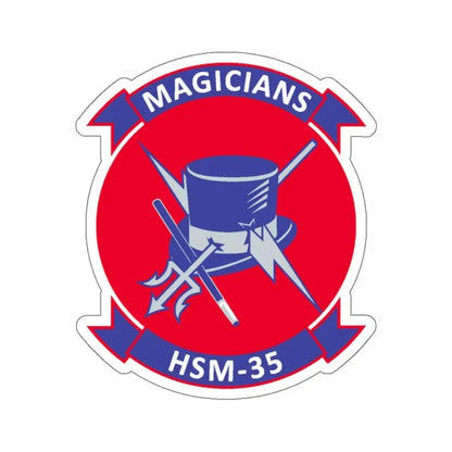 HSM 35 Magicians (U.S. Navy) STICKER Vinyl Kiss-Cut Decal 6 Inch White - The Sticker Space