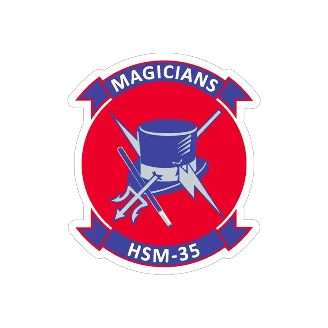 HSM 35 Magicians (U.S. Navy) Transparent STICKER Die-Cut Vinyl Decal 5 Inch Transparent - The Sticker Space