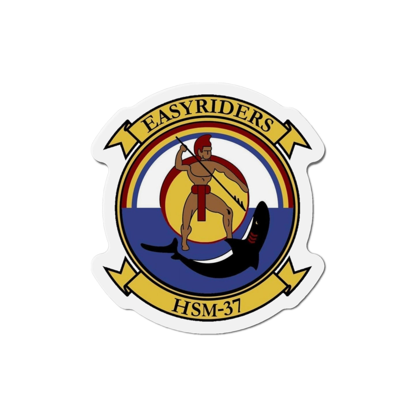 HSM 37 Helicopter Maritime Strike Squadron 37 (U.S. Navy) Die-Cut Magnet-4" x 4"-The Sticker Space