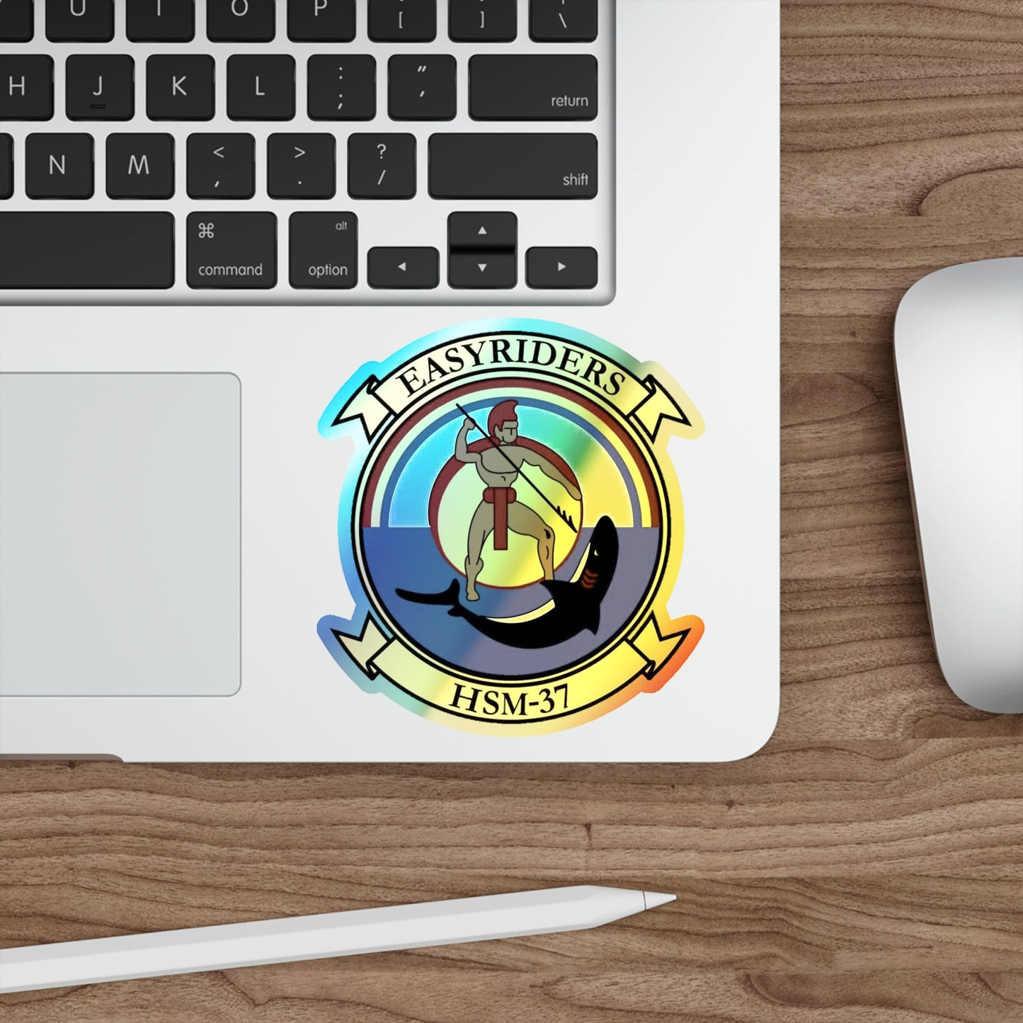 HSM 37 Helicopter Maritime Strike Squadron 37 (U.S. Navy) Holographic STICKER Die-Cut Vinyl Decal-The Sticker Space