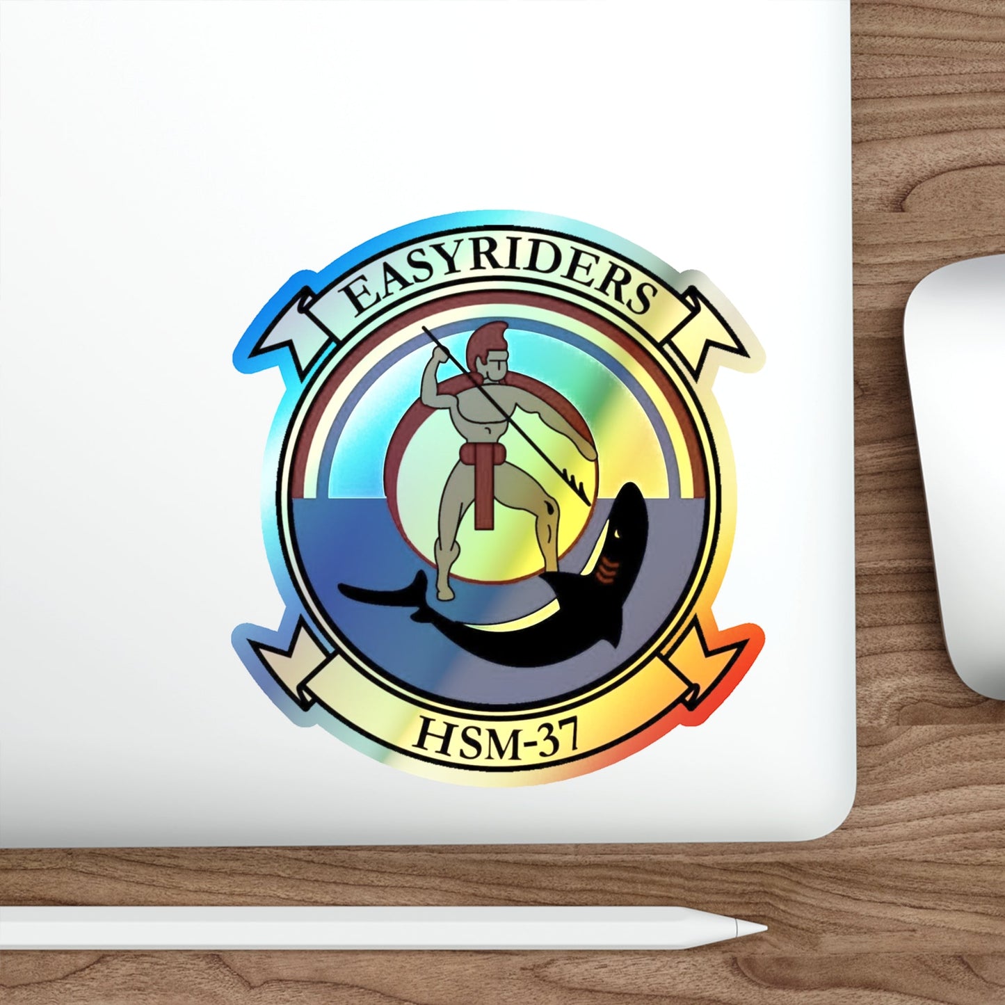 HSM 37 Helicopter Maritime Strike Squadron 37 (U.S. Navy) Holographic STICKER Die-Cut Vinyl Decal-The Sticker Space