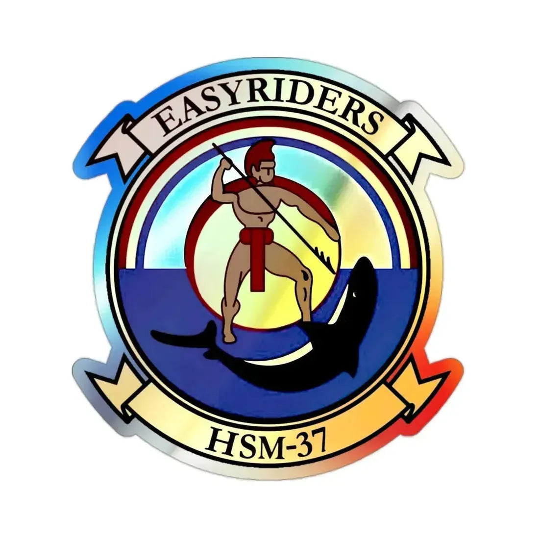 HSM 37 Helicopter Maritime Strike Squadron 37 (U.S. Navy) Holographic STICKER Die-Cut Vinyl Decal 2 Inch Holographic - The Sticker Space