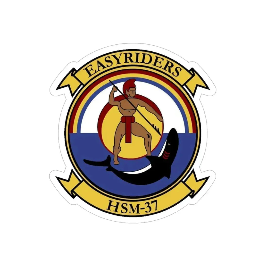 HSM 37 Helicopter Maritime Strike Squadron 37 (U.S. Navy) Transparent STICKER Die-Cut Vinyl Decal 5 Inch Transparent - The Sticker Space