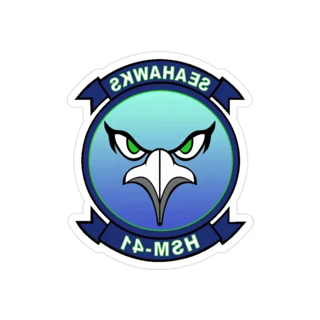HSM 41 Helicopter Maritime Strike Squadron 41 (U.S. Navy) REVERSE PRINT Transparent Die-Cut STICKER 2 Inch Die-Cut Transparent - The Sticker Space