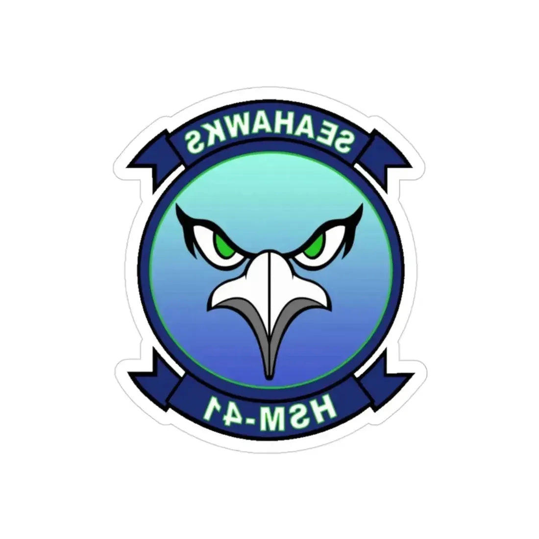 HSM 41 Helicopter Maritime Strike Squadron 41 (U.S. Navy) REVERSE PRINT Transparent Die-Cut STICKER 3 Inch Die-Cut Transparent - The Sticker Space