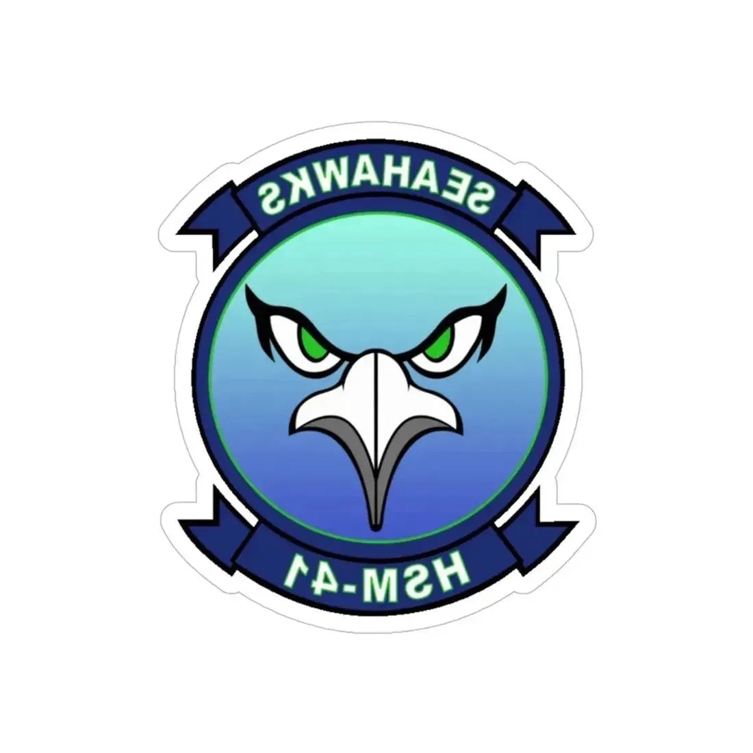 HSM 41 Helicopter Maritime Strike Squadron 41 (U.S. Navy) REVERSE PRINT Transparent Die-Cut STICKER 5 Inch Die-Cut Transparent - The Sticker Space