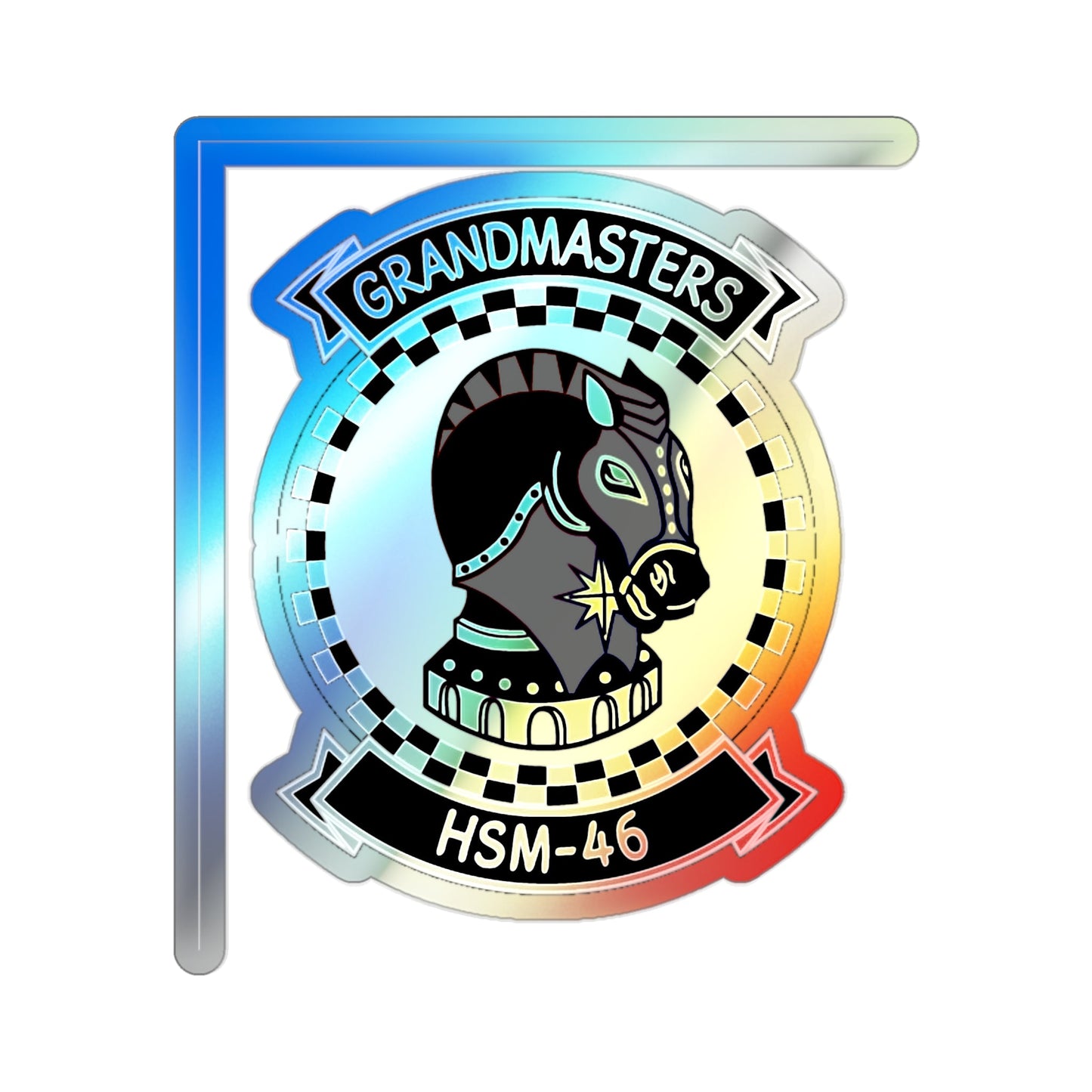 HSM 46 (U.S. Navy) Holographic STICKER Die-Cut Vinyl Decal-2 Inch-The Sticker Space