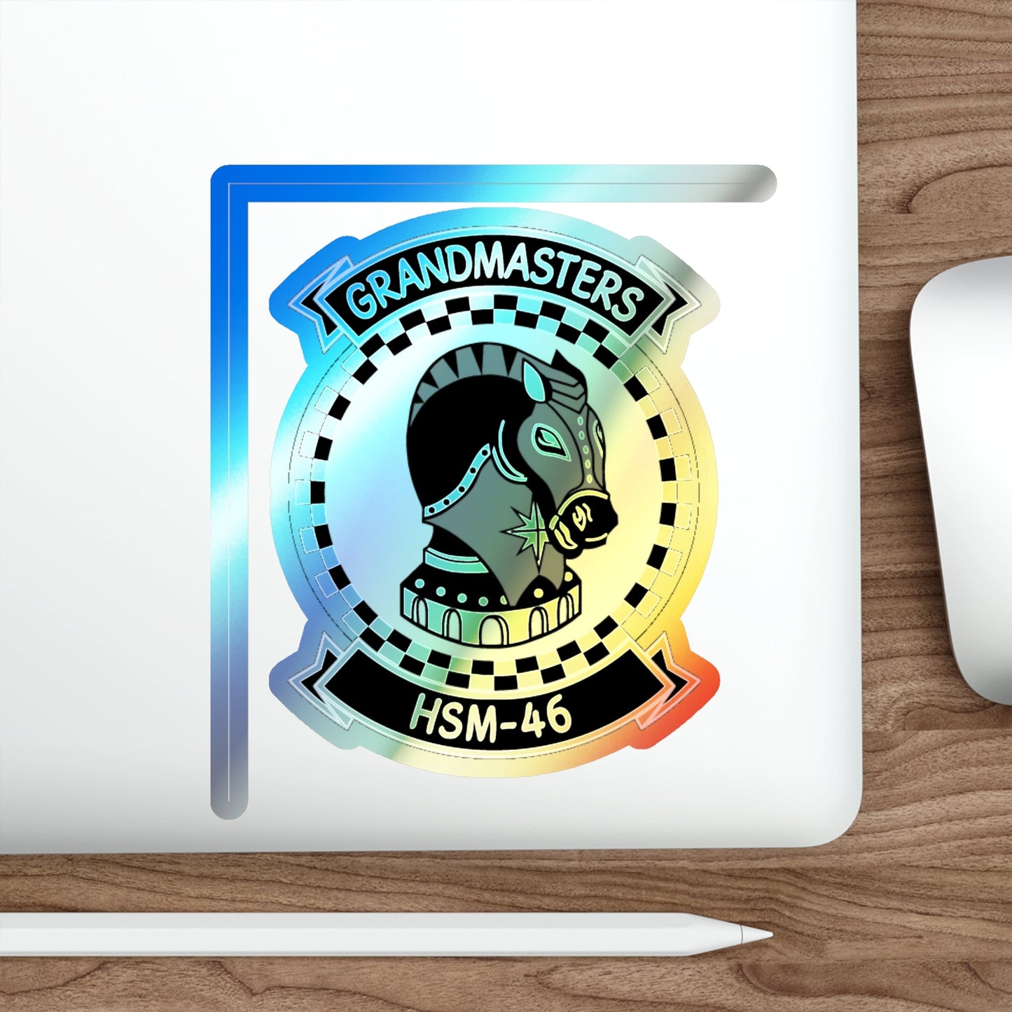 HSM 46 (U.S. Navy) Holographic STICKER Die-Cut Vinyl Decal-The Sticker Space