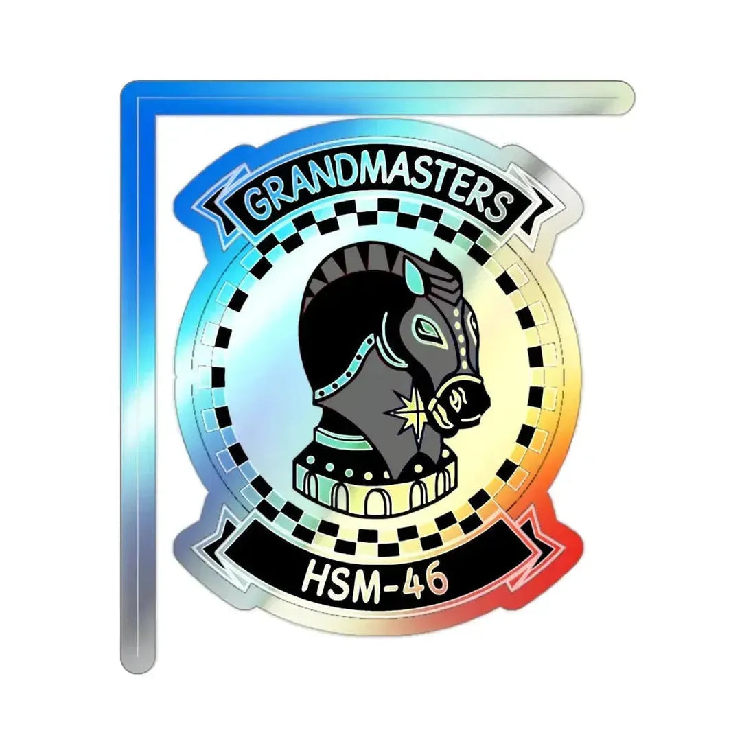 HSM 46 (U.S. Navy) Holographic STICKER Die-Cut Vinyl Decal 2 Inch Holographic - The Sticker Space