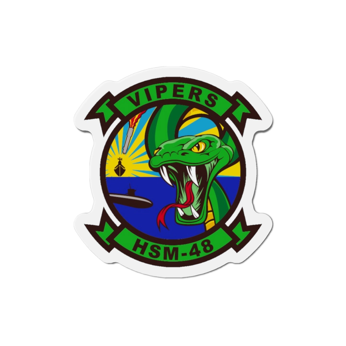 HSM 48 Helicopter Maritime Strike Squadron 48 (U.S. Navy) Die-Cut Magnet-3" x 3"-The Sticker Space