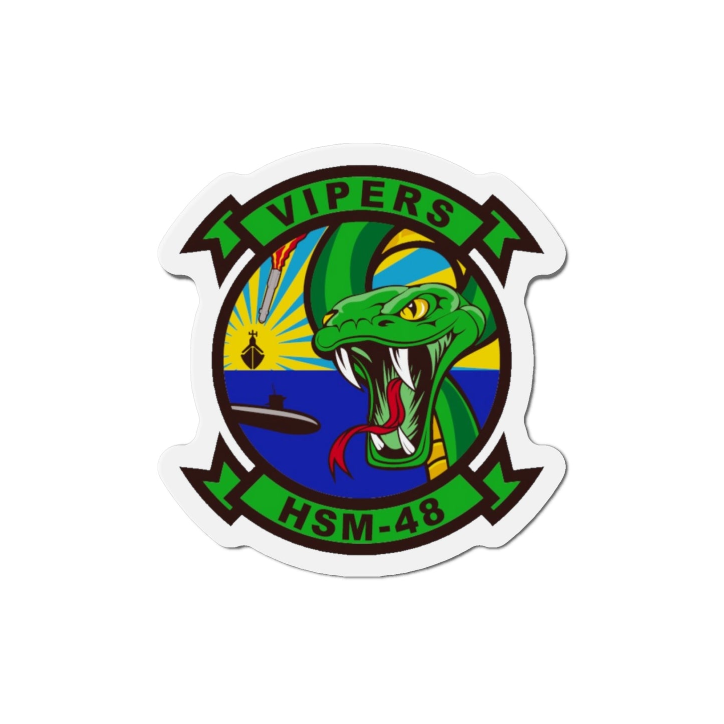 HSM 48 Helicopter Maritime Strike Squadron 48 (U.S. Navy) Die-Cut Magnet-4" x 4"-The Sticker Space