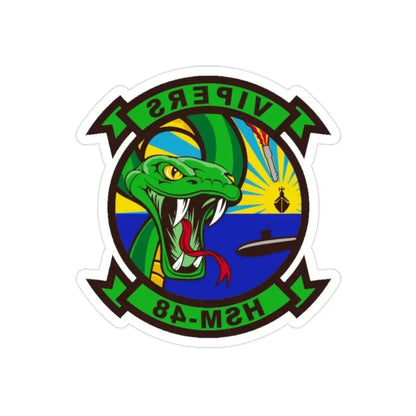 HSM 48 Helicopter Maritime Strike Squadron 48 (U.S. Navy) REVERSE PRINT Transparent Die-Cut STICKER 2 Inch Die-Cut Transparent - The Sticker Space