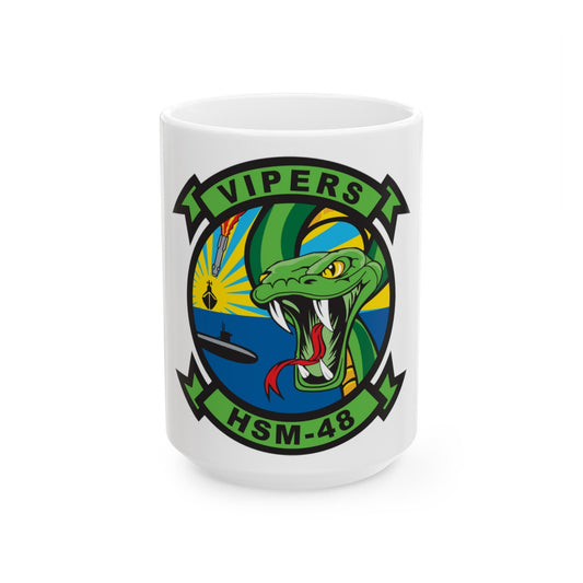 HSM 48 Vipers (U.S. Navy) White Coffee Mug-15oz-The Sticker Space