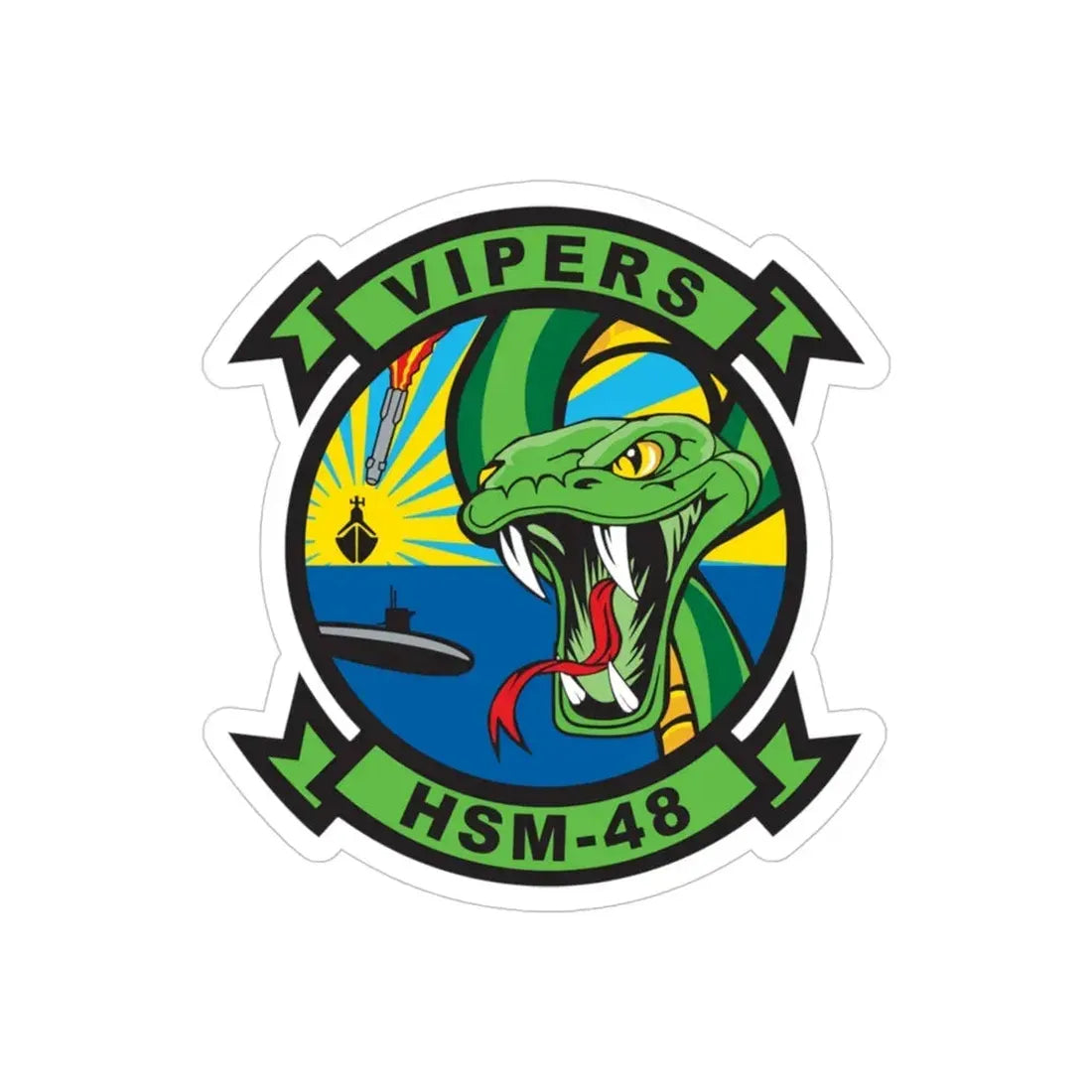 HSM 48 Vipers (U.S. Navy) Transparent STICKER Die-Cut Vinyl Decal 4 Inch Transparent - The Sticker Space