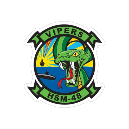 HSM 48 Vipers (U.S. Navy) Transparent STICKER Die-Cut Vinyl Decal 5 Inch Transparent - The Sticker Space
