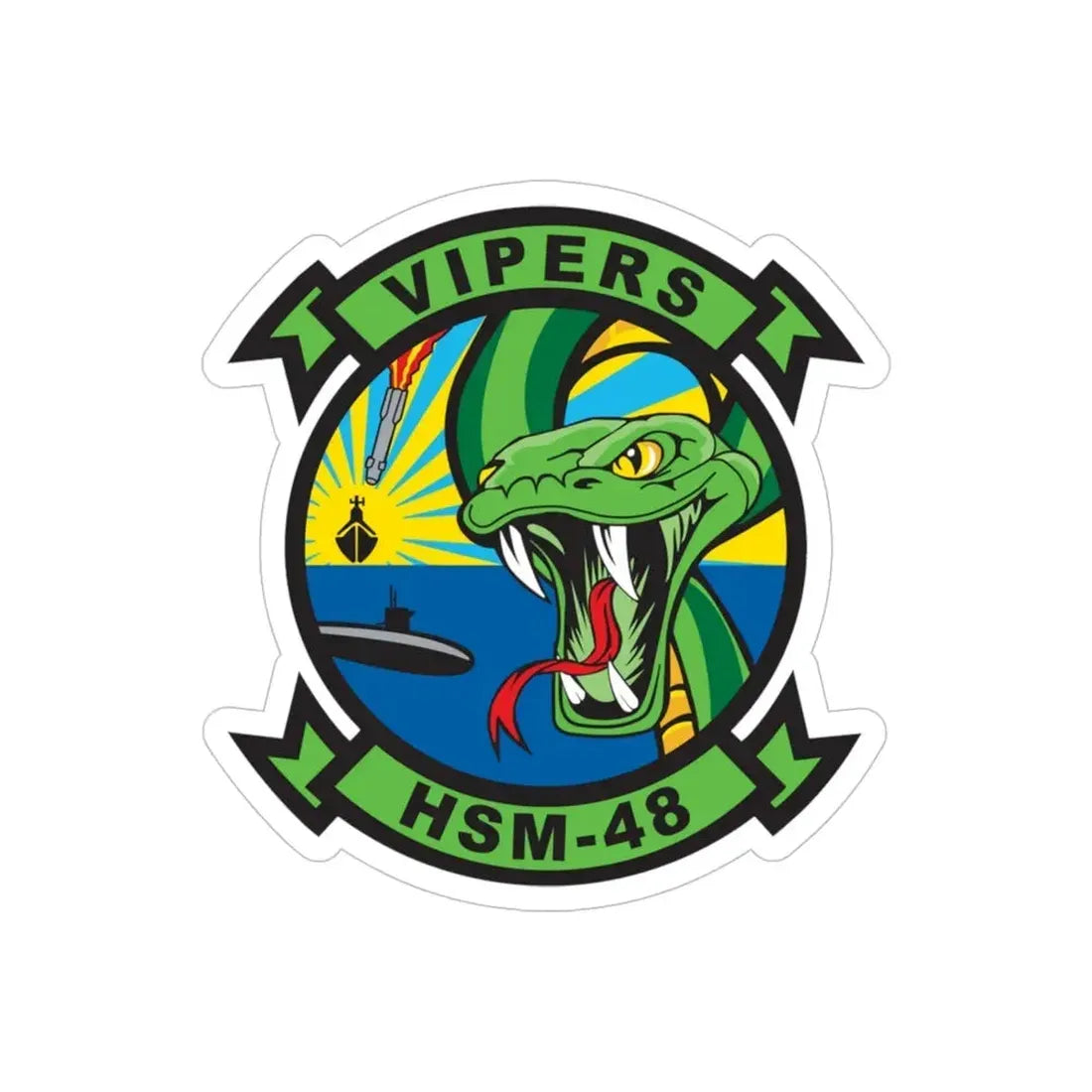 HSM 48 Vipers (U.S. Navy) Transparent STICKER Die-Cut Vinyl Decal - The Sticker Space