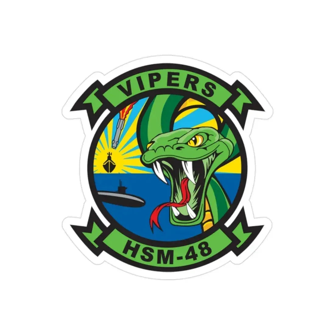 HSM 48 Vipers (U.S. Navy) Transparent STICKER Die-Cut Vinyl Decal - The Sticker Space