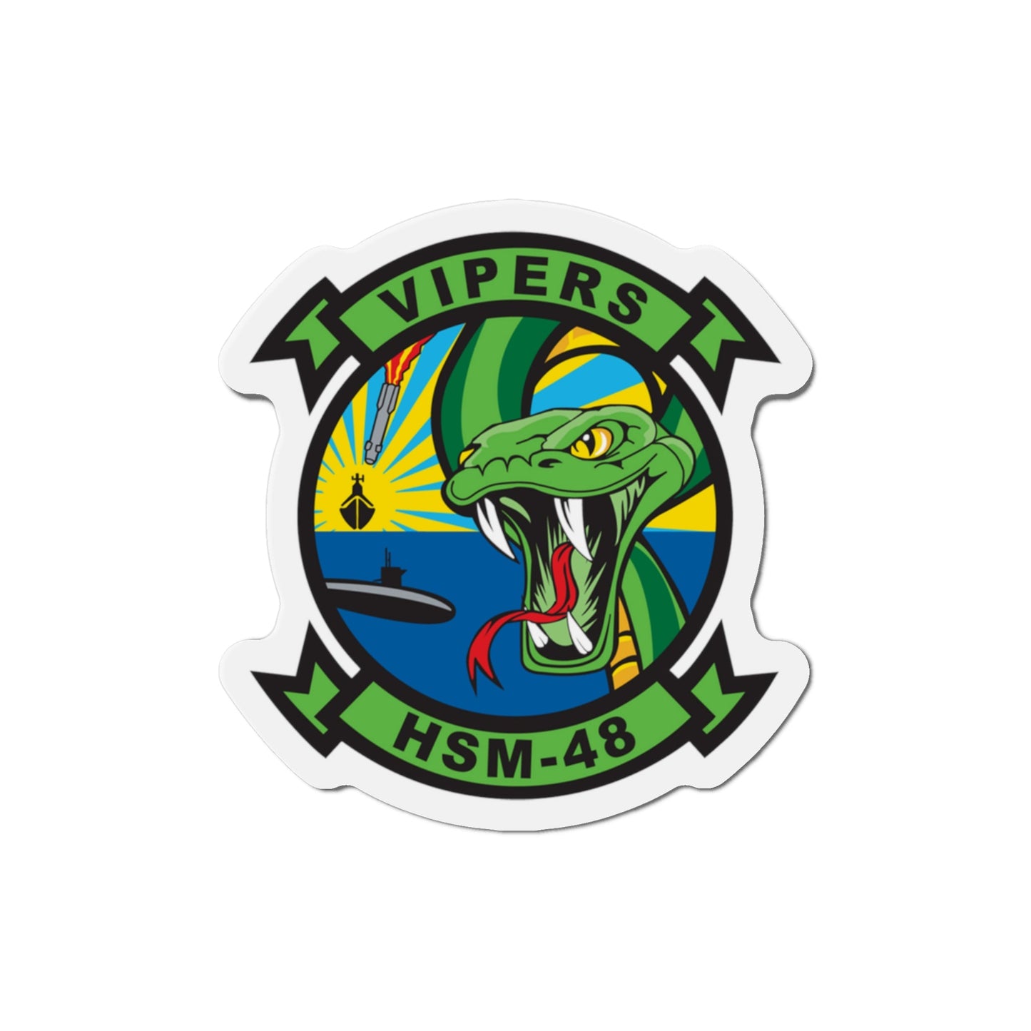 HSM 48 Vipers v2 (U.S. Navy) Die-Cut Magnet-3" x 3"-The Sticker Space