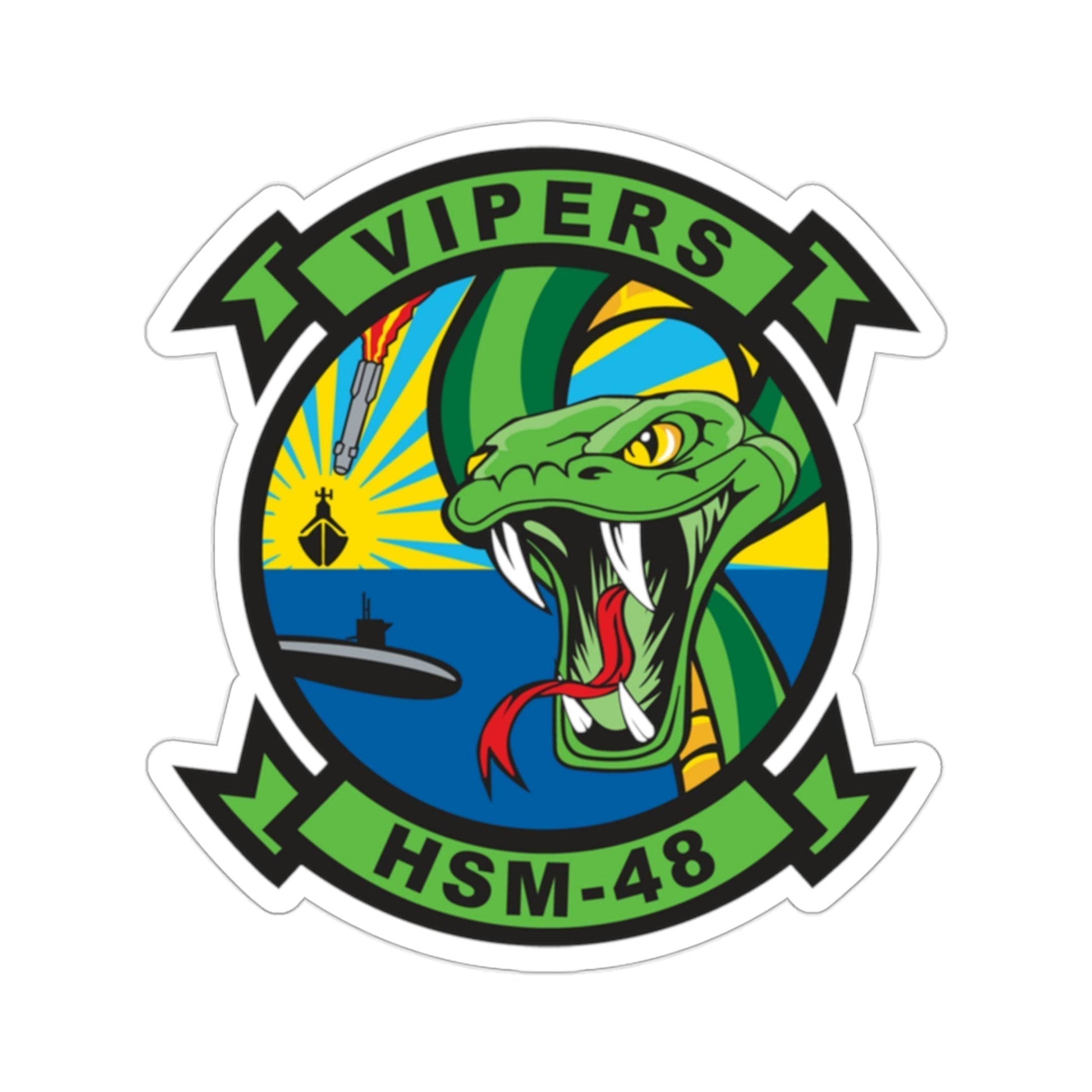 HSM 48 Vipers v2 (U.S. Navy) STICKER Vinyl Die-Cut Decal-2 Inch-The Sticker Space