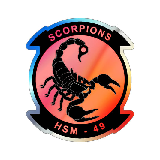 HSM 49 Helicopter Maritime Strike Squadron 49 (U.S. Navy) Holographic STICKER Die-Cut Vinyl Decal-6 Inch-The Sticker Space