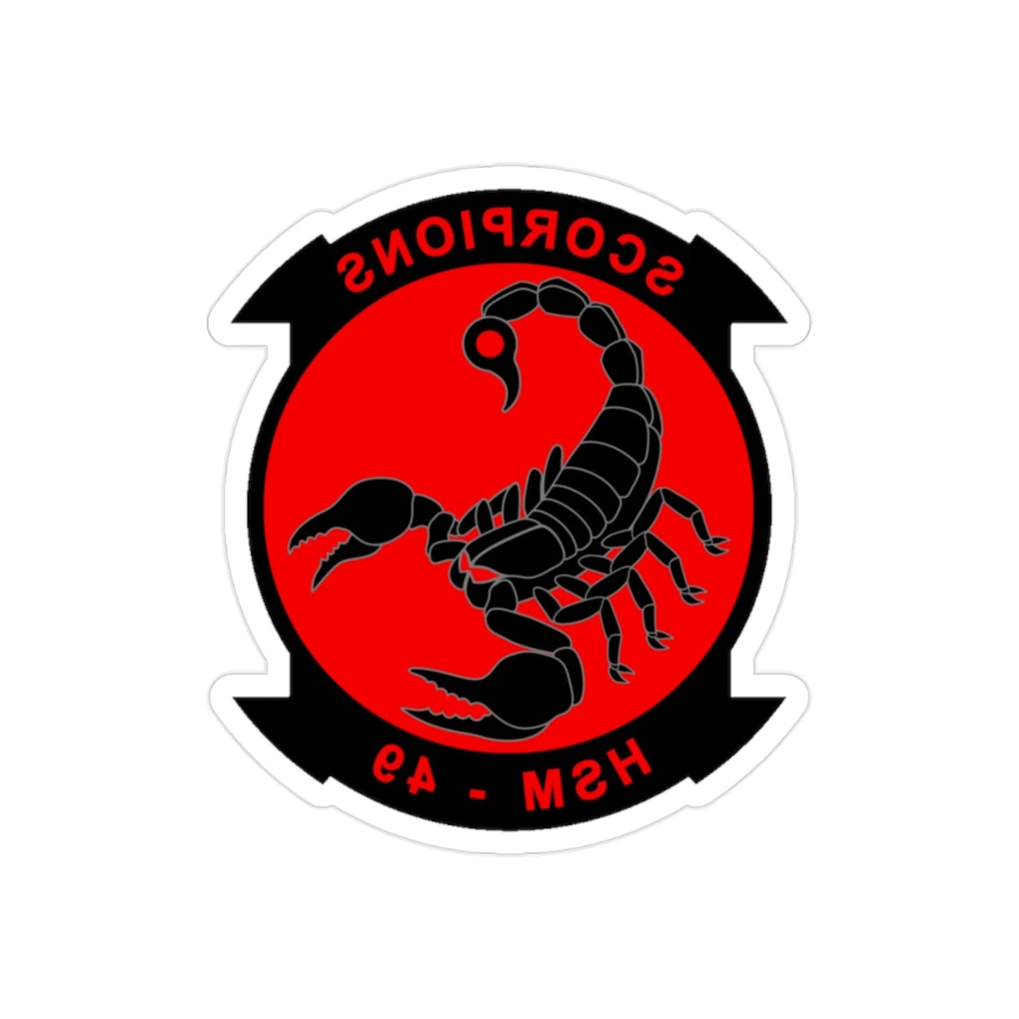 HSM 49 Helicopter Maritime Strike Squadron 49 (U.S. Navy) REVERSE PRINT Transparent STICKER-2" × 2"-The Sticker Space