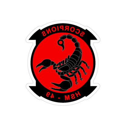 HSM 49 Helicopter Maritime Strike Squadron 49 (U.S. Navy) REVERSE PRINT Transparent STICKER-4" × 4"-The Sticker Space